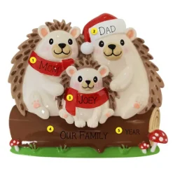 Sale PolarX Personalized Hedgehog Family Of 3 Ornament