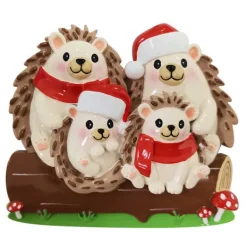 Shop PolarX Personalized Hedgehog Family Of 4 Ornament