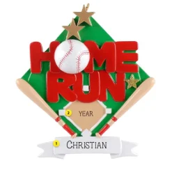Hot Rudolph & Me Personalized "Home Run" Baseball Ornament