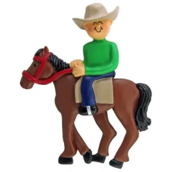 Discount Ornament Central Personalized Horseback Riding Ornament - Male