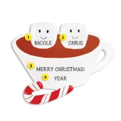 New Personalized Hot Chocolate Couple Ornament Couples