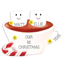 Flash Sale Personalized Hot Cocoa Couple Table Top Decoration Table Tops