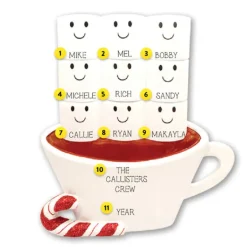 Shop Personalized Hot Cocoa Family Of 9 Table Top Decoration Table Tops