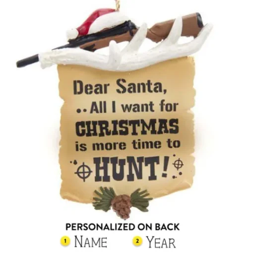 Discount Kurt Adler Personalized Hunting Letter To Santa Ornament