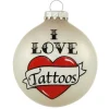 Cheap Personalized "I Love Tattoos" Glass Bulb Ornament Hobbies & Activities