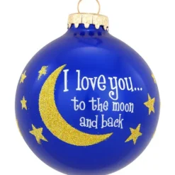 Cheap Bronners Personalized "I Love You To The Moon And Back" Glass Bulb Ornament