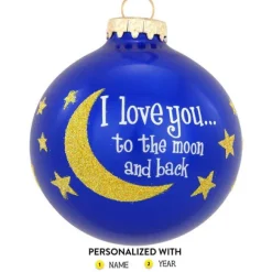 Cheap Bronners Personalized "I Love You To The Moon And Back" Glass Bulb Ornament