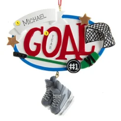 Discount Kurt Adler Personalized Ice Hockey Goal Ornament