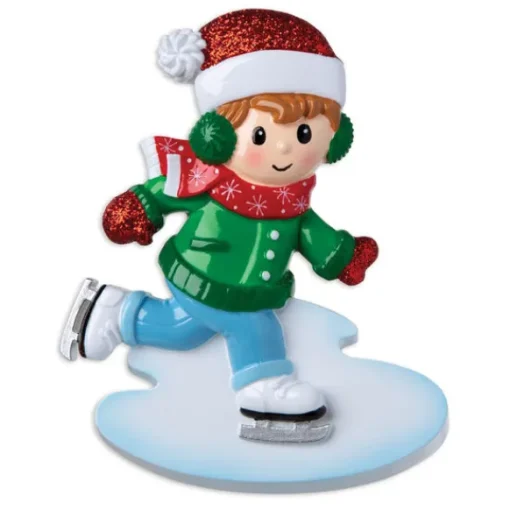 Best Sale PolarX Personalized Ice Skater Boy Ornament