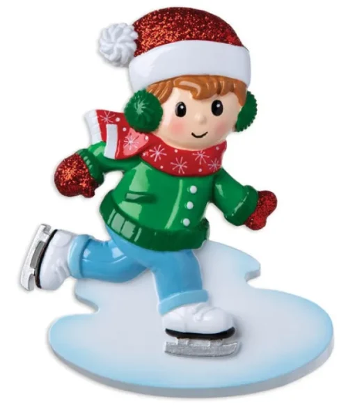 Best Sale PolarX Personalized Ice Skater Boy Ornament