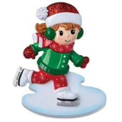 Cheap PolarX Personalized Ice Skater Girl Ornament