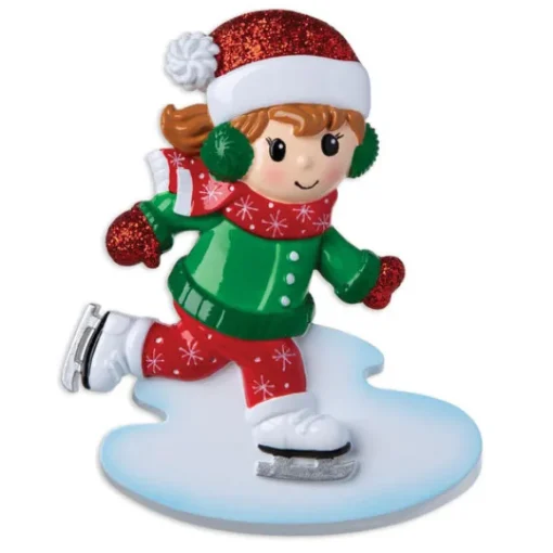 Cheap PolarX Personalized Ice Skater Girl Ornament
