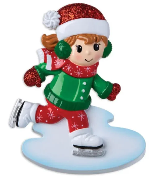 Cheap PolarX Personalized Ice Skater Girl Ornament