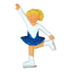 Online Ornament Central Personalized Ice Skating Ornament - Female, Blonde Hair