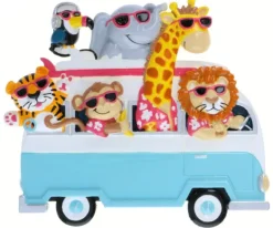 Store PolarX Personalized Jungle Family Of 6 Ornament