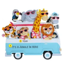 Fashion PolarX Personalized Jungle Family Of 7 Ornament