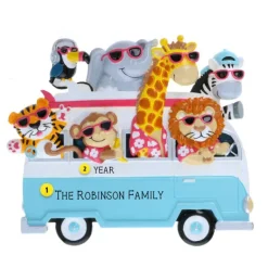 Fashion PolarX Personalized Jungle Family Of 7 Ornament