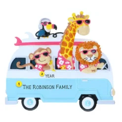 Fashion PolarX Personalized Jungle Family Of 4 Ornament