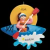 New Rudolph & Me Personalized Kayak Girl Ornament