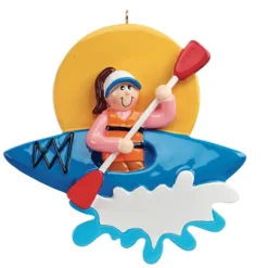 New Rudolph & Me Personalized Kayak Girl Ornament