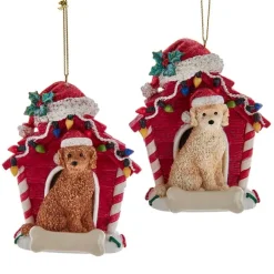 Clearance Kurt Adler Personalized Labradoodle In Dog House Ornament
