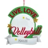 New Kurt Adler Personalized "Live, Love Volleyball" Ornament