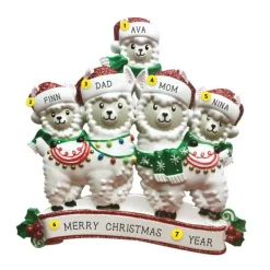 Flash Sale PolarX Personalized Llama Family Of 5 Ornament