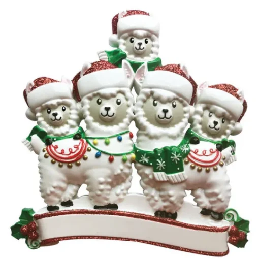 Flash Sale PolarX Personalized Llama Family Of 5 Ornament
