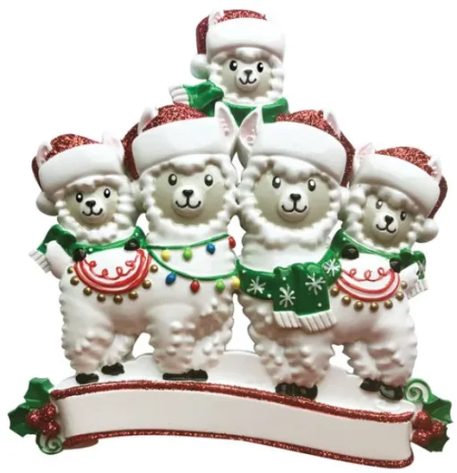 Flash Sale PolarX Personalized Llama Family Of 5 Ornament