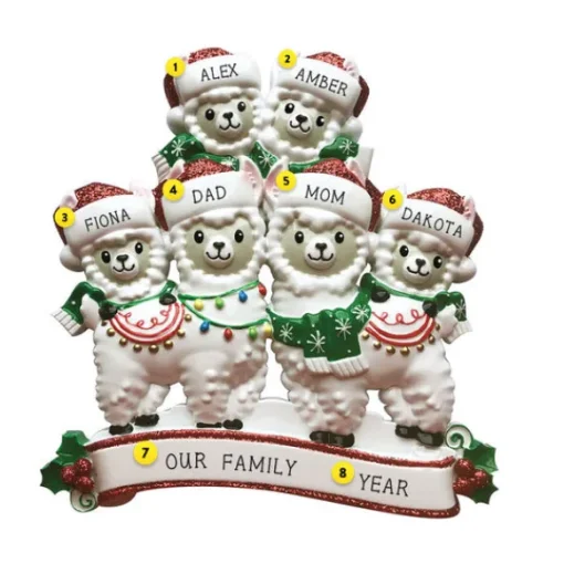 Cheap PolarX Personalized Llama Family Of 6 Ornament