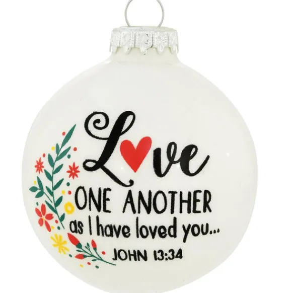 Clearance Personalized Love One Another Glass Ornament Angels & Religious