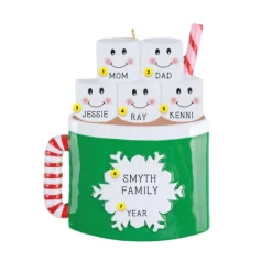 Store Rudolph & Me Personalized Marshmallow Mug Family Of 5 Ornament