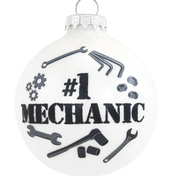 Online Bronners Personalized Mechanic Glass Ornament