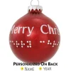 Discount Bronners Personalized Merry Christmas Braille Ornament