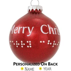 Discount Bronners Personalized Merry Christmas Braille Ornament