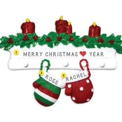 Online Personalized Mitten Family Of 2 Ornament Couples