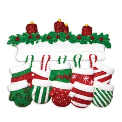 Fashion PolarX Personalized Mitten Family Of 10 Ornament