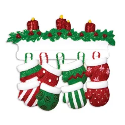 Outlet PolarX Personalized Mitten Family Of 8 Ornament