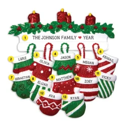 Flash Sale PolarX Personalized Mitten Family Of 12 Ornament