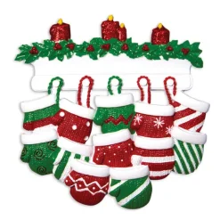 Flash Sale PolarX Personalized Mitten Family Of 12 Ornament