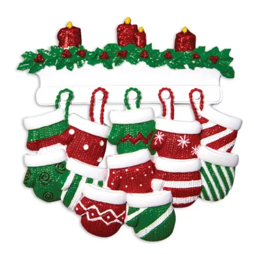 Flash Sale PolarX Personalized Mitten Family Of 12 Ornament