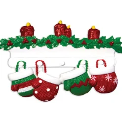Sale PolarX Personalized Mitten Family Of 4 Ornament