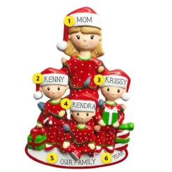 Cheap PolarX Personalized Mom With 3 Children Ornament
