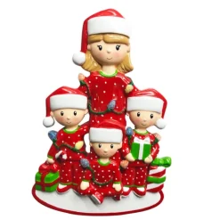 Cheap PolarX Personalized Mom With 3 Children Ornament