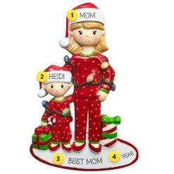 Best Sale PolarX Personalized Mom With One Child Ornament