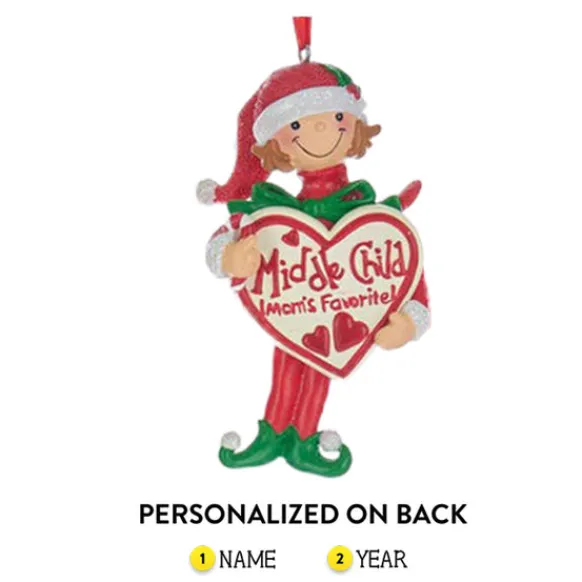Clearance Personalized Mom's Favorite Child Ornament - Middle Girl Family Members
