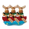 Best Sale PolarX Personalized Moose Family Of 3 In Canoe Ornament