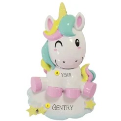 Shop Personalized Multi-Colored Unicorn Ornament Kids