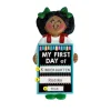 Online Personalized My 1St Day Of School Ornament - Female African American School Days