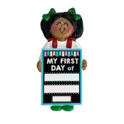 Online Personalized My 1St Day Of School Ornament - Female African American School Days